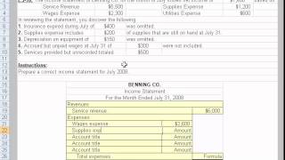 Preparing an Income Statement Using the Accrual Basis E310 [upl. by Michaud]