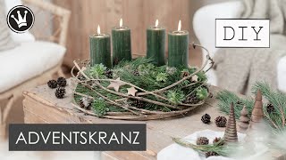 DIYADVENTSKRANZ SELBER BINDEN mit Kiefer Zypresse amp Clematisranke  ganz einfach und natürlich [upl. by Janna]