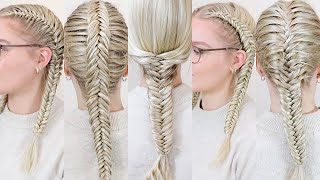 How To Fishtail Braid Your Own Hair In 5 Different Ways  THE ULTIMATE GUIDE  Summer Hairstyles [upl. by Ahsille180]