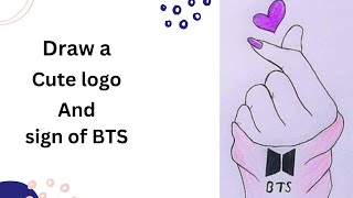 Cute BTS sign and logo draw with me [upl. by Nevins]