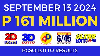 Lotto Result Today 9pm September 13 2024  PCSO Complete [upl. by Sheryl]