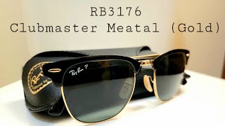 RayBan RB3176 Clubmaster Metal Black on AristaGold UnboxingComparison [upl. by Gnehs]