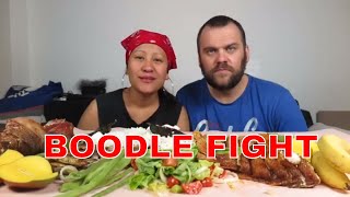 Serbian and Naga Eating Filipino Homemade Boodle Fight for the First Time [upl. by Enecnarf817]