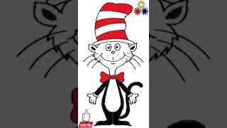 shorts How To Draw Cat In The Hat Easy Step By Step  Jolly Toy Art [upl. by Apthorp]