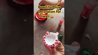 Beautiful Diya Decoration for Diwali 🪔trending shorts viral viralvideo [upl. by Doroteya]