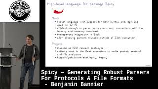 Spicy — Generating Robust Parsers For Protocols amp File Formats  Benjamin Bannier [upl. by Aelat]