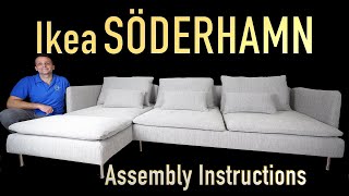 Ikea SÖDERHAMN 4 seat sofa with chaise longue Assembly instructions [upl. by Etam368]