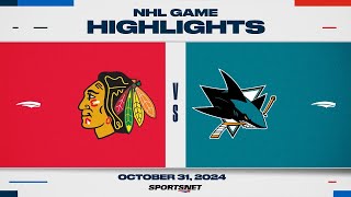 NHL Highlights  Blackhawks vs Sharks  October 31 2024 [upl. by Keary381]