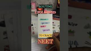 Routine I Followed to Crack NEET🩺🎯💯  NEET 2025 aspirants must watch neet neet2025 neetmotivation [upl. by Akemak]