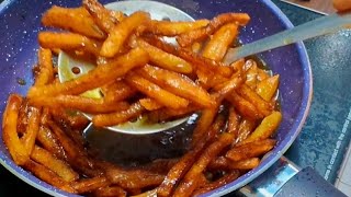 How to make french fries at home  5 minutes evening snacks recipe  Chatpata recipe  french fries [upl. by Pamella519]