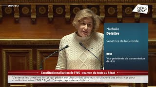 Nathalie Delattre votera poiur lIVG dans la Constitution [upl. by Elletnohs]