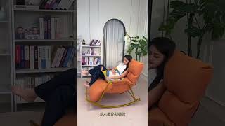 Lazy sofa rocking chair can sit or lie down Lazy sofa can lie down or sleep Double rocking chair [upl. by Nomzzaj]