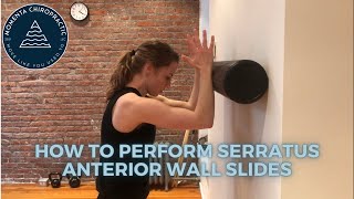 How to Perform a Serratus Anterior Wall Slide for Serratus Anterior Activation [upl. by Giana422]