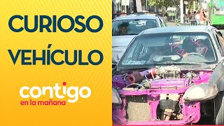 quotCON TODO EL MOTOR AL AIREquot El curioso auto en fiscalización  Contigo en la Mañana [upl. by Llehsal]