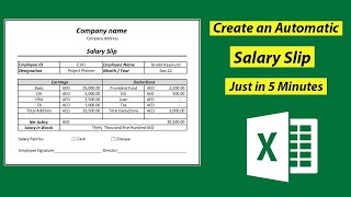 Make a Salary Slip in Excel  Automatic Salary Pay Slip in 5 Minutes [upl. by Erej]