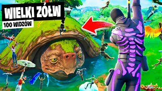 100 WIDZÓW na WIELKIEGO ŻÓŁWIA w Fortnite nowy KLOMBO [upl. by Sethrida]