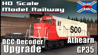 DCC Decoder Upgrade  Athearn Blue Box SOO GP35 [upl. by Silvano]