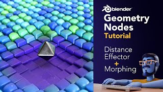 Blender Geometry Nodes Tutorial  Distance Effector and Morphing [upl. by Hselin]