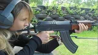 Czech girl shooting vz58 CZ858 [upl. by Eilrac852]