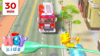 Das Feuerwehrauto und mehr Lieder auf den Fahrzeugen 🚒  HeyKids  Kinderlieder TV [upl. by Levesque696]