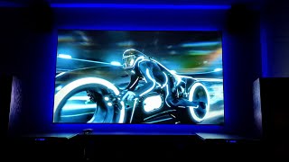 TRON On Sonys new Laser 4K Projector With 3 SVS Subwoofers Dolby 734 Theater [upl. by Eclud]