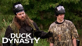 Willie Vs Jase in an ALLOUT Paintball War Season 5  Duck Dynasty [upl. by Demakis]