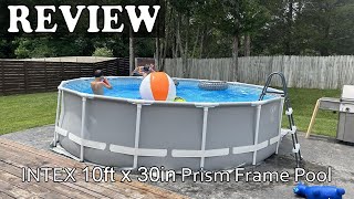 INTEX 10ft x 30in Prism Frame Pool  Setup amp Review [upl. by Llaccm]