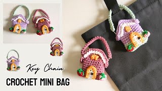 Crochet mini bag❤️keychain  subtitle [upl. by Trinl]