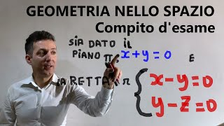 Esercizio compito esame geometria nello spazio Retta simmetrica rispetto un piano e altro [upl. by Yecies]