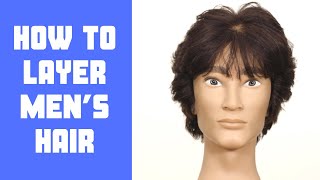 Feathered Layers Men’s Haircut Tutorial  TheSalonGuy [upl. by Eegnat]