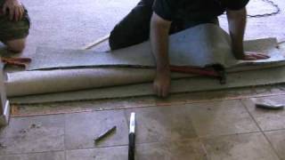 How to Carpet to tile transition on a concrete floor [upl. by Aynwad212]