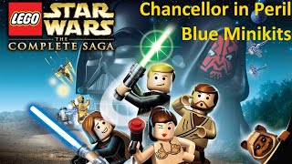 LEGO Star Wars The Complete Saga  Chancellor in Peril  All Blue Minikits [upl. by Aisyram]