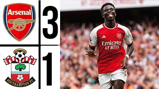 Arsenal vs Southampton 31 saka  martinelli  havertz Goal  Highlights  premier league 2025 [upl. by Nyleaj]