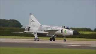 SAAB Viggen AJS37 swedish historic flight at Waddington Airshow 2013 [upl. by Croydon]