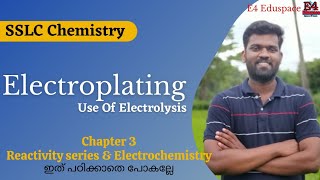 Electroplating malayalamഇലക്ട്രോപ്ലേറ്റിംഗ് Use of electrolysis SSLC ChemistryChapter 3 [upl. by Nelyk]