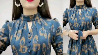 Latest Collar Neck Design Kurti Cutting Stitching Stylish Collar Neck Polo Collar Turtle Neck DIY [upl. by Anurb46]