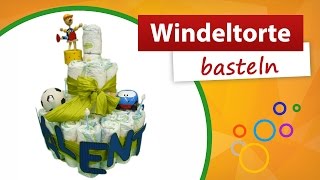 Windeltorte basteln 👶  Do it yourself  trendmarkt24 Babygeschenk [upl. by Weidar528]