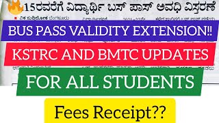 KSTRC AND BMTC BUS PASS VALIDITY EXTENSION FOR ALL STUDENTS  ALL UNIVERSITY UPDATES  KSTRCBMTC [upl. by Naerad948]