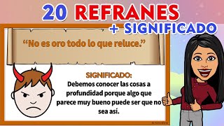 20 Ejemplos De Refranes CON SU SIGNIFICADO I Refranes  Significado [upl. by Sulakcin631]