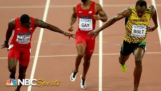 Bolt and Gatlin battle to heartstopping 100m photo finish at 2015 Worlds  NBC Sports [upl. by Henley]