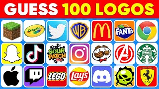 Guess the Logo in 3 Seconds  100 Famous Logos 🍏🥇 Logo Quiz 2024 [upl. by Pilif874]