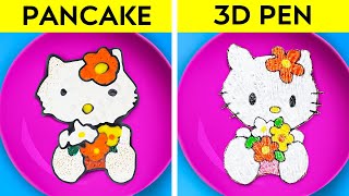 PANCAKE VS 3D ART Ultimate Creative Dilemma  RICH vs BROKE Challenge By 123 GO Genius [upl. by Yrrum591]