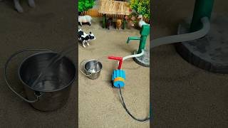 Mini hand pump project water with supply motor drink fox cow waterpump shorts 142 [upl. by Nosle223]