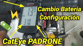 Cambio batería 🔋CATEYE PADRONE configuración Ciclo computado  Odómetro [upl. by Zebadiah575]