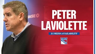 NYR Practice Peter Laviolette Media Availability  March 1 2024 [upl. by Symon]