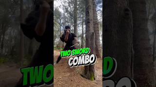 Two Sword Style⚔️Side Step Combo tutorial katana martialarts training [upl. by Wendolyn]