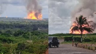 Incendio en el gasoducto de Muscar Monagas Venezuela [upl. by Naibaf]