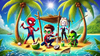 SURVIVAL ON A DESERT ISLAND WHO WILL MAKE IT  Spidey and his Amazing Friends Animation [upl. by Hwang934]