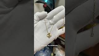 Custom Made Van Cleef Arpels Vintage Alhambra Guilloche Necklace 18K Real Gold For Women [upl. by Ahsan]