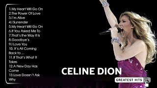 Top CELINE DION Songs Playlist 2024  CELINE DION Greatest Hits Collection of All Time [upl. by Ekralc]